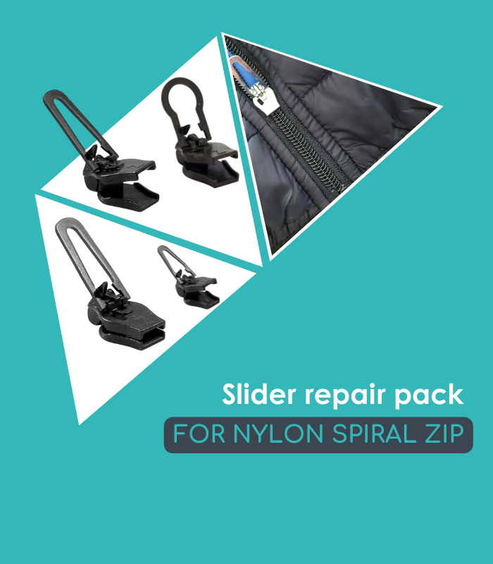 Clip&Zip slider repair pack for nylon spiral zip