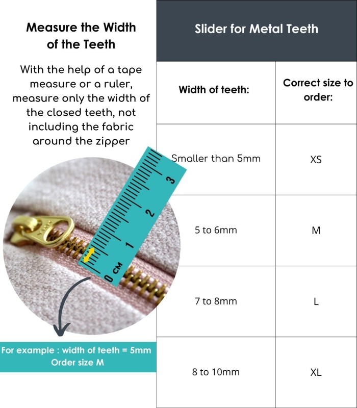 Replacement slider for metal zips - Clip&Zip